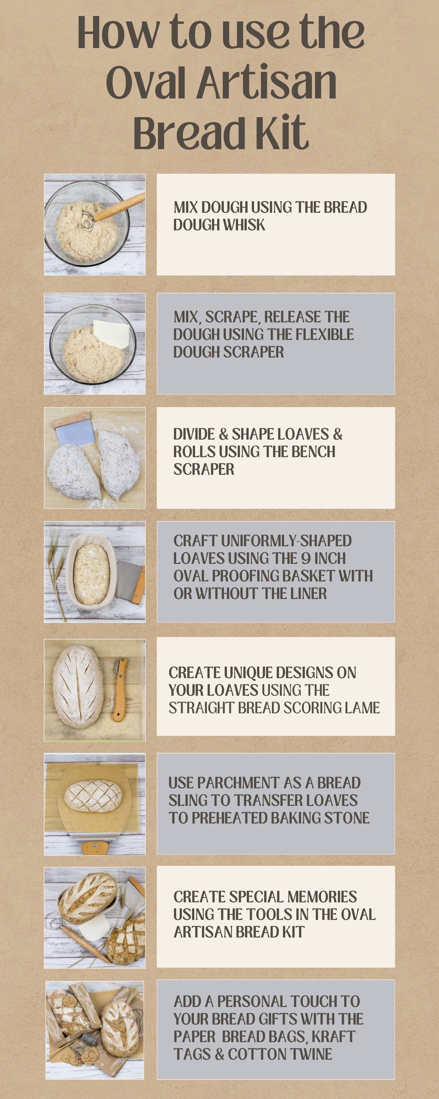 Home Artisan Bread Making Kit Oval- 9 Inch Oval Banneton Bread Proofing Basket Cloth Liner, Bread Lame, Dough Scrapers, Bread Whisk Bread Bags Kraft Tags, Bakers Twine Gift Box Recipe eBook