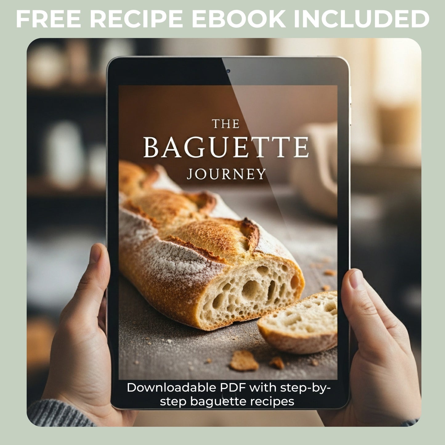 Baguette Proofing Basket- Handcrafted 15 Inch Banneton for Sourdough & French Bread- Set of 2- Natural Rattan Bread Rising Bowls with Liner- Includes Recipe eBook